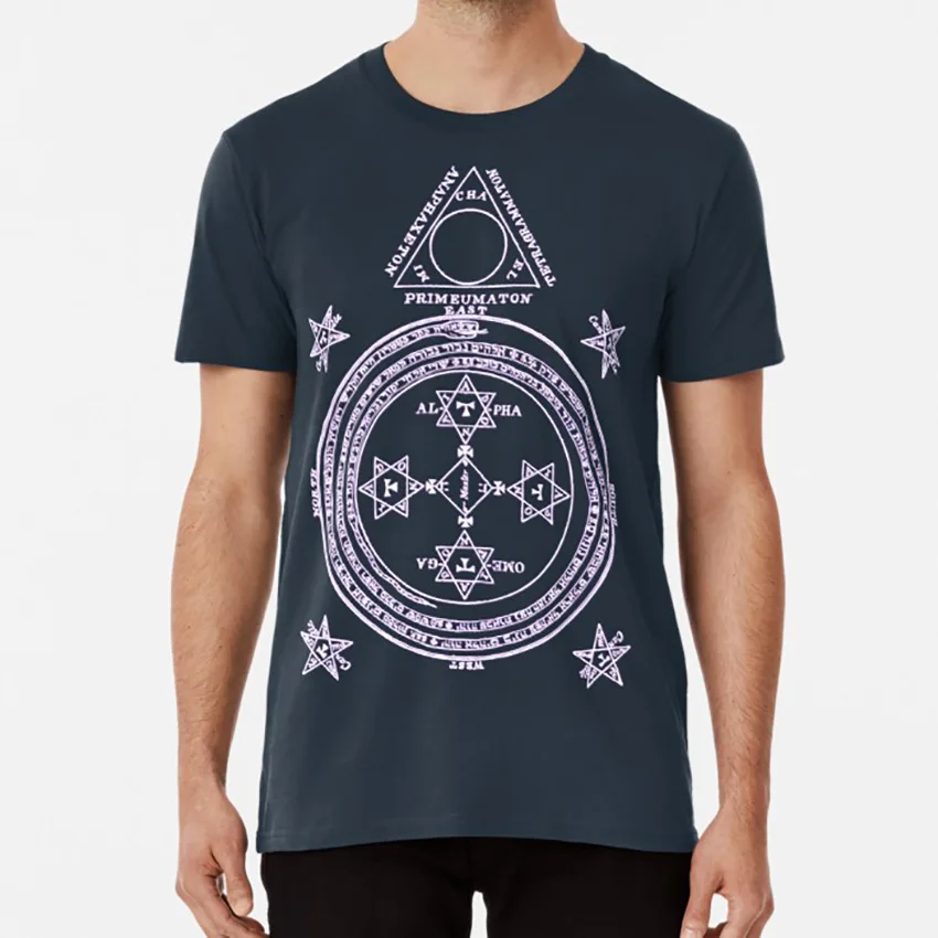 Магический круг короля Соломона перевернутая футболка Solomon Circle Goetia Goetic Wicca сатана