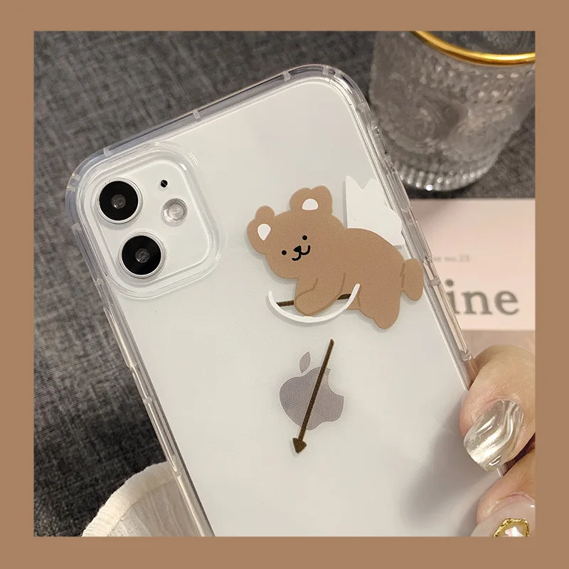INS корейский милый мультяшный медведь Cupid чехол для телефона iPhone 11 Pro Max XR X Xs 7 Puls 8