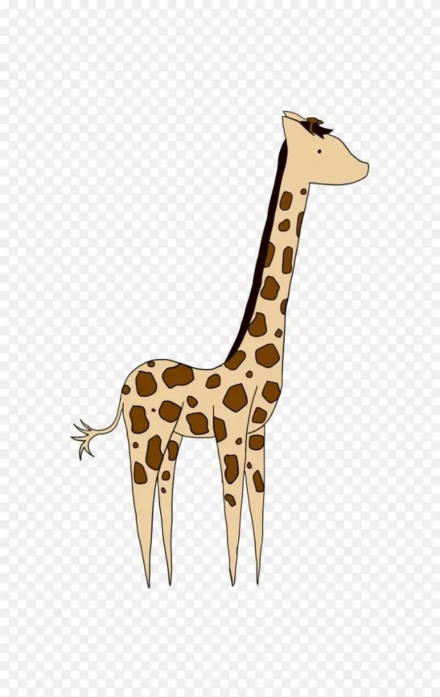 长颈鹿画动物剪贴画-长颈鹿