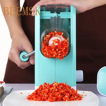 

BEEMSK Stainless Steel Kitchen Manual Meat Grinders Food Chopper Mincer Mixer Blender Processor Garlic Vegetable Fruit Shredder