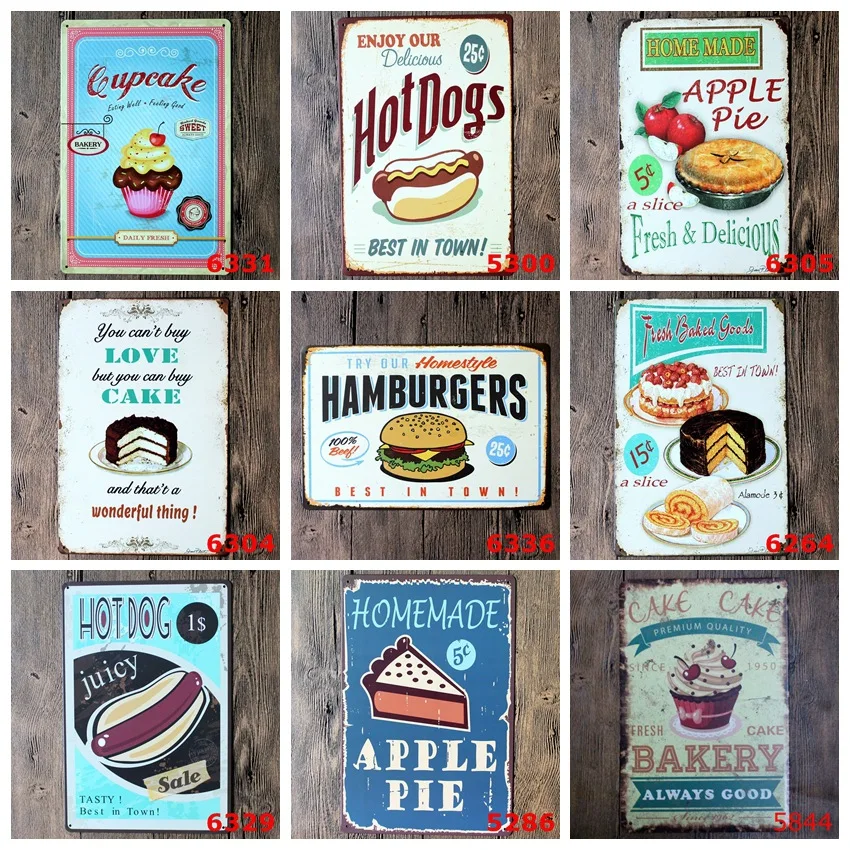 Красочные вкусное мороженое винтажная металлическая жестяная вывеска Кухня Бар