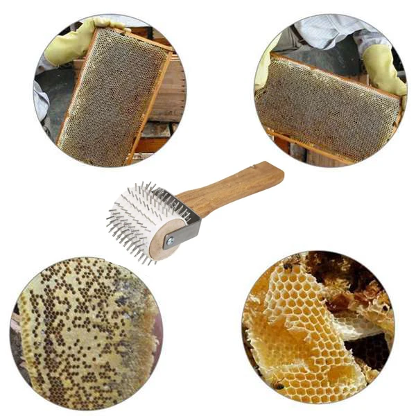 Bee Uncapping игла Дырокол ролик с деревянной ручкой/мед экстрактор/нержавеющая сталь иглы/мед гребень пчеловодства оборудование/пчела H
