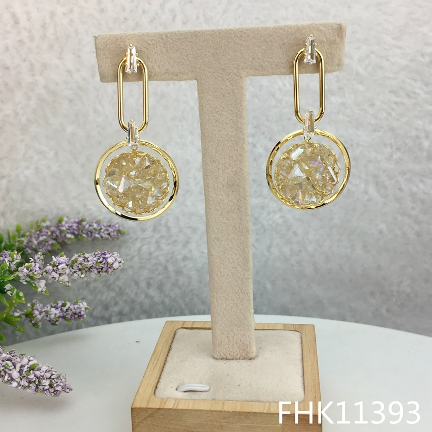 

Модные ювелирные изделия Yuminglai FHK11393 из Дубая, классические большие висячие серьги