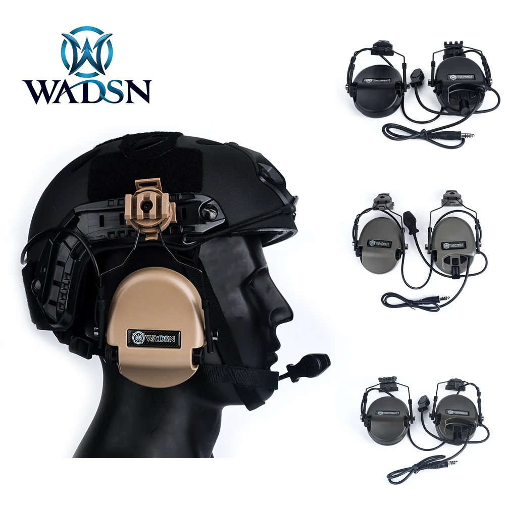 

Hi-Threat Tier 1 Military Headphone Tactical Headsets Airsoft Shooting Headset With Helmet Rail Adapter Communication Function