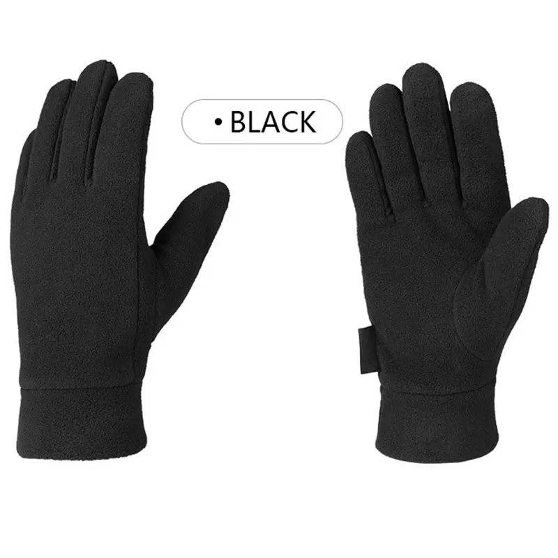 Man Outdoor Riding Fleece Gloves Winter Light Thermal Sports Full Finger Glove Running Jogging New