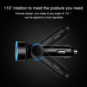 

5V 3.1A Rotatable Adapter Voltage Display Led Practical ABS For Phone Multifunction Auto Car Charger Digital Dual USB Fast
