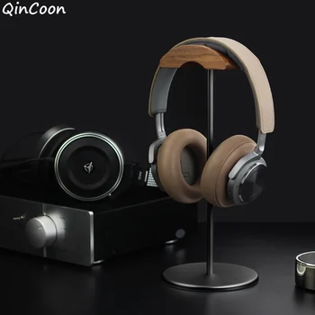 

Black Walnut Wood Aluminum Headphone Stand Rack Nature Walnut Headset Earphone Holder Hanger w/Solid Base for Table Desk Display