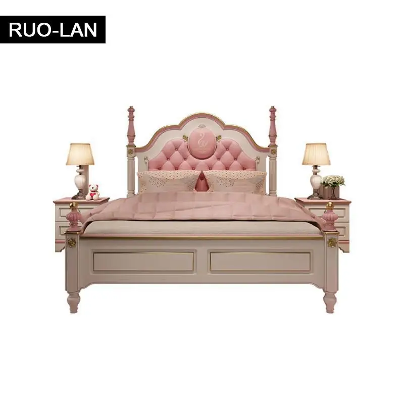 送料込み価格 Rou Lan モダンなデザインのプリンセスベッド 子供用ベッドルーム シングルソフトベッド 女の子用家具セット 売り一掃 Pnlp Sn