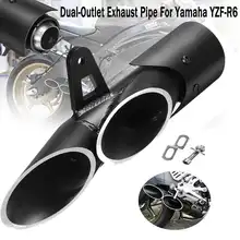 Мотоцикл из нержавеющей стали двойной выход выхлопная труба для Yamaha YZF R6 для Suzuki GSXR S1000 S1000RR CBR250RR