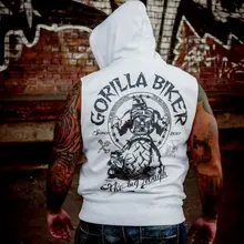 Осенний, спортивный жилет для фитнеса, мужской, повседневный мужской жилет для бега без рукавов с капюшоном