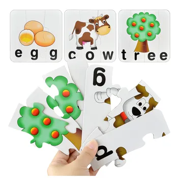 

Children 12PCS Wooden Animal Puzzle Jigsaw toys Kids Learing Educational Toy Game With New Brand