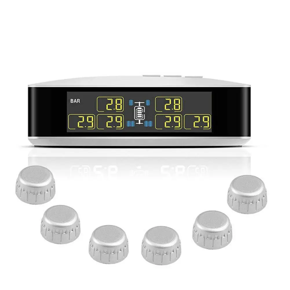 TPMS U8T беспроводная система контроля давления в шинах для автомобиля пикапа в режиме реального времени сигнализация давления температуры ЖК-дисплей