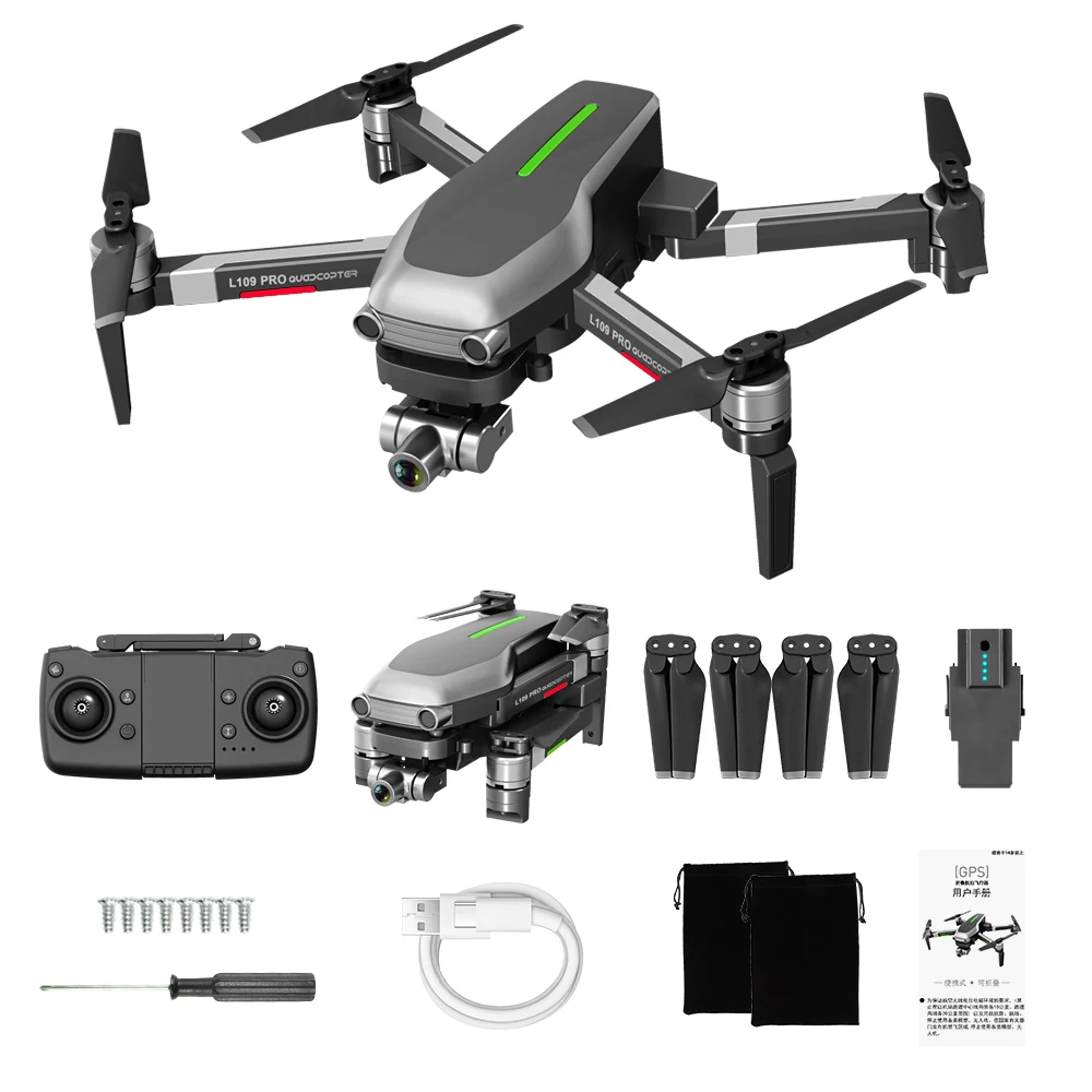 L109 PRO GPS Дрон 4K ZOOM камера двухосевая Антивибрационная стабильная Карданная 5G WIFI RC
