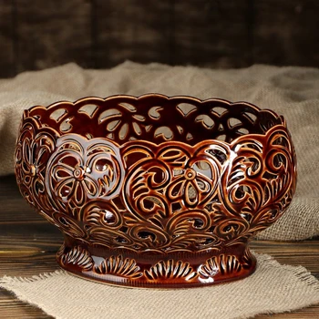 

Fruit bowl "Rainbow", carved, 23.5 cm