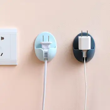 

2pcs Plug Holder Sticky Hooks Wall Storage Hook Power Plug Socket Holder Kitchen Holder Hanger Home Storage Organizer