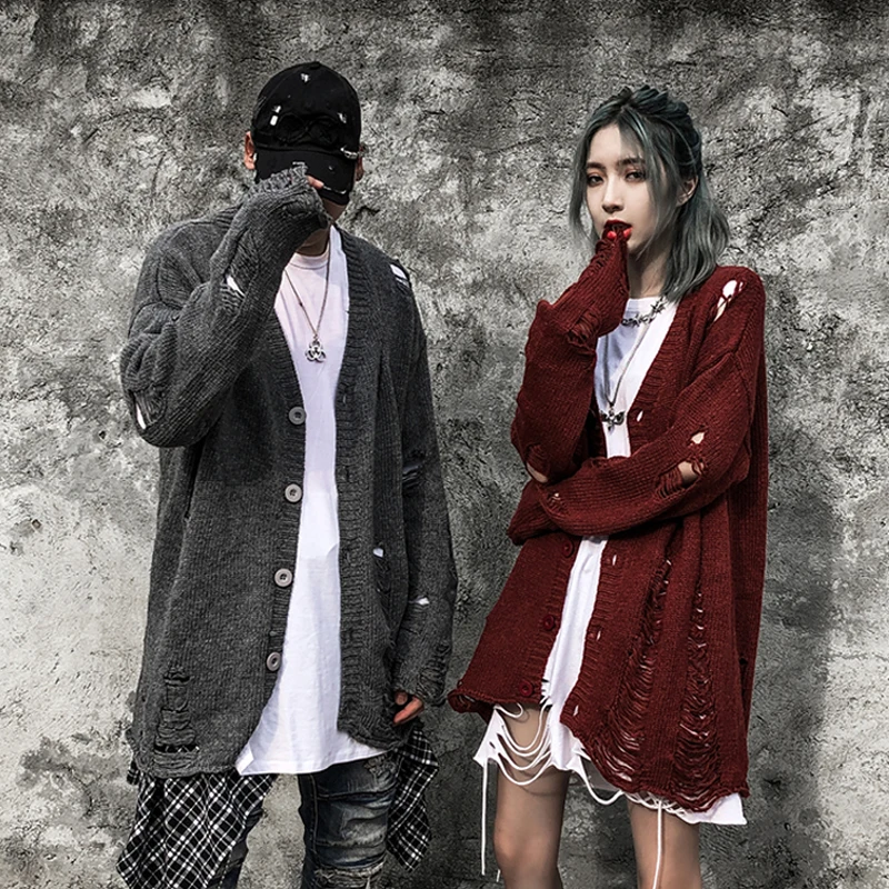 

2019 Fashion Street Solid Hoodies Hip Hop Terry Cotton Swag Tyga Hole Autumn Winter Clothing