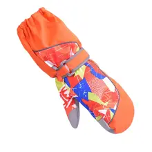 Водонепроницаемые лыжные варежки для детей ясельного возраста, уличные утолщенные длинные ветрозащитные Нескользящие регулируемые зимние теплые перчатки От 3 до 12 лет