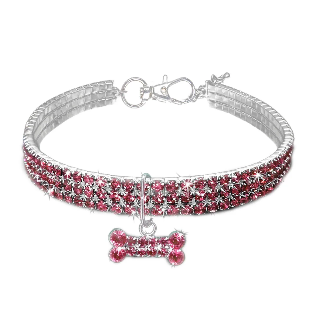 Pink Аксессуары для хот-догов, подвеска, ошейник для собак, прочные товары для домашних животных, стразы Gatos, аксессуары, красивое колье с котом, товары для домашних животных - Цвет: Pink