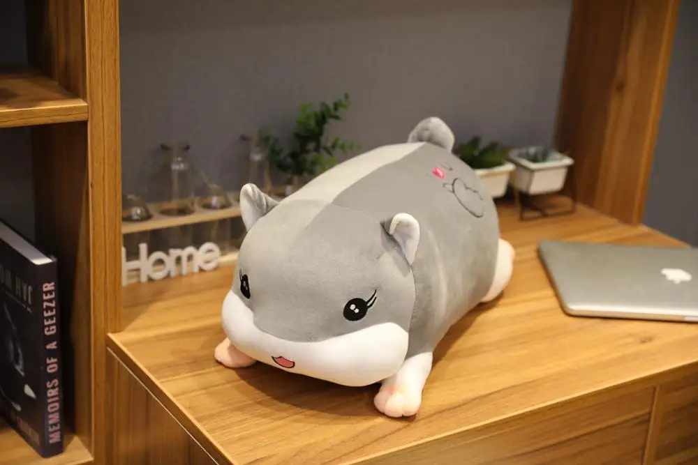 gray pig 50cm 60 см Kawaii хомяк, мышь и свинья плюшевые милые животные мягкая подушка для сна диван Подушка для спины кукла детские рождественские подарки - Цвет: gray pig 50cm