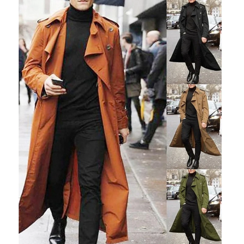 

New Men's Winter Jacket High Quality Long Trench Lapel Windbreakers Male Business Warmness Brand Oversize Overcoat For Wholesale