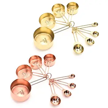 

8pcs Nordic Stainless Steel Measuring Cups Spoons Set Coffee Food Kitchen Baking K1MF
