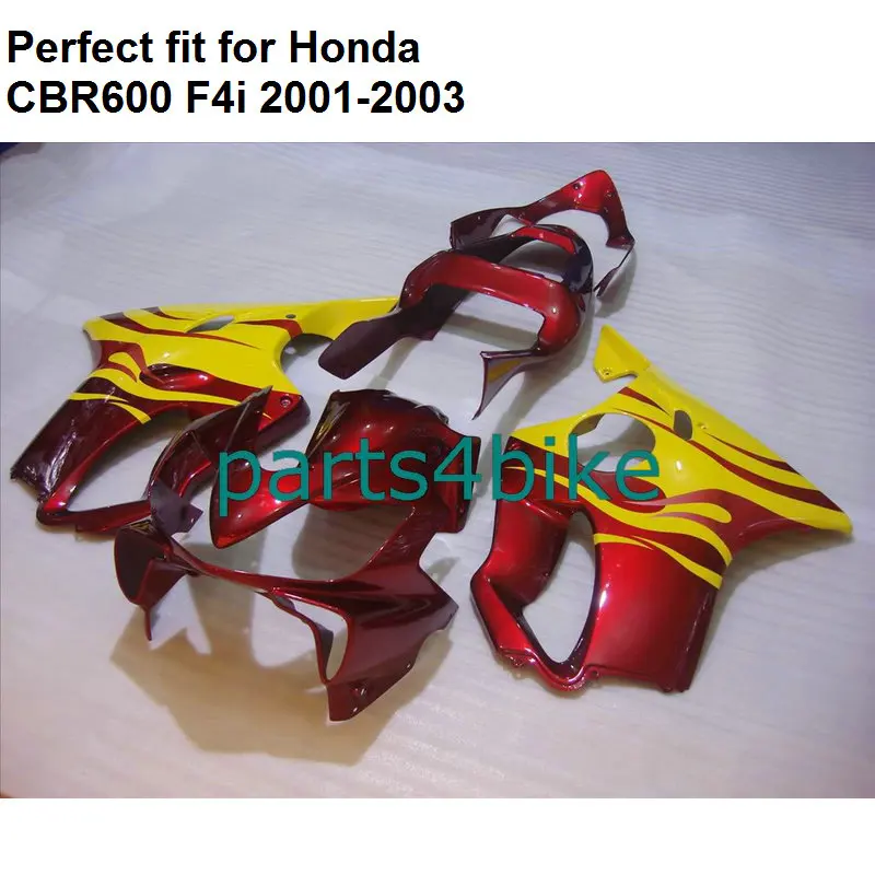Обтекатель комплект для Honda CBR 600 F4i 2001 2002 2003 цвет красный, желтый Обтекатели CBR600F4i 01 02 03 BA63