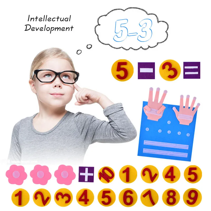 40Colors Felt Cloth Non woven Fabric Handmade Felt Finger Numbers Novelty Toy Children Educational Toys Material DIY Crafts