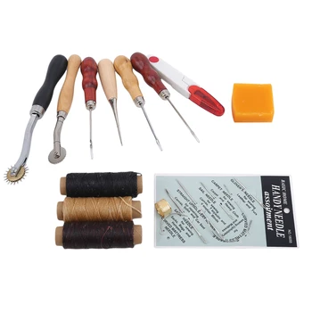 

13PCS Leather Sewing set Leather Sewing Tools Kit Stitching Carving Working Sewing Saddle Grover Leather Stamping Sewing Craft