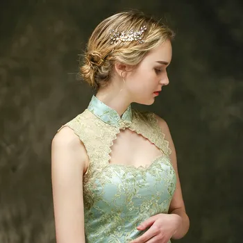 

NPASON Delicate Gold Freshwater Pearls Hair Comb Crystal Floral Bridal Hair Ornament Accessories Wedding Headpiece