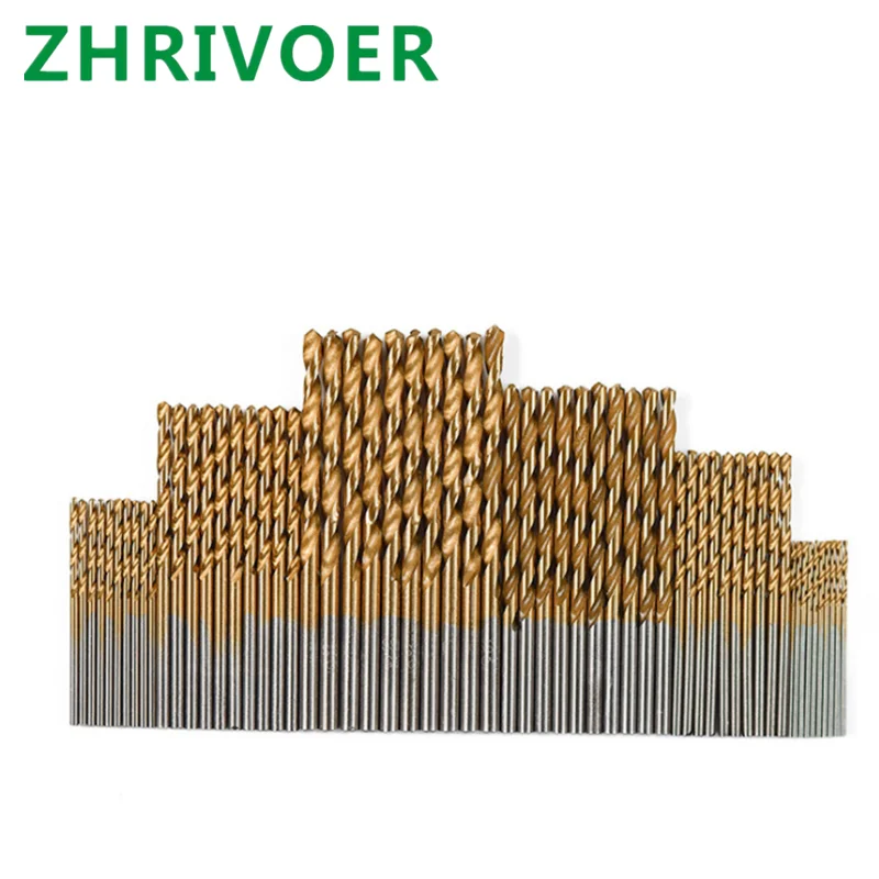 

High speed steel twist drill with titanium plated straight shank 60pcs combination set stainless steel metal