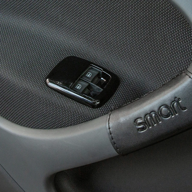 Электростеклоподъемники для автомобилей кнопка переключения панель украшение крышка для Mercedes Smart 453 fortwo forfour автомобиль Стайлинг Аксессуары стикер