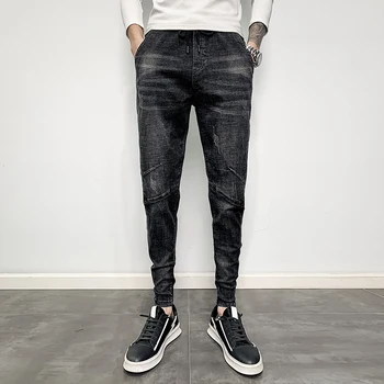 

2020 spring Streetwear Men Elastic Waist Casual Pant Fashion Hip Hop Harem Trousers Male Suit Pants Streetwear Pantalones Hombre