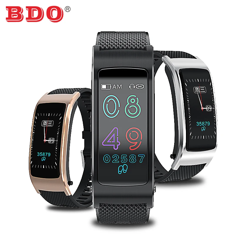 

BDO BT Headphone Fitness Bracelet 2 in 1, Smart Bracelet Wireless Sport Earphone IPX7 Waterproof Talk Band Fitness Tracker