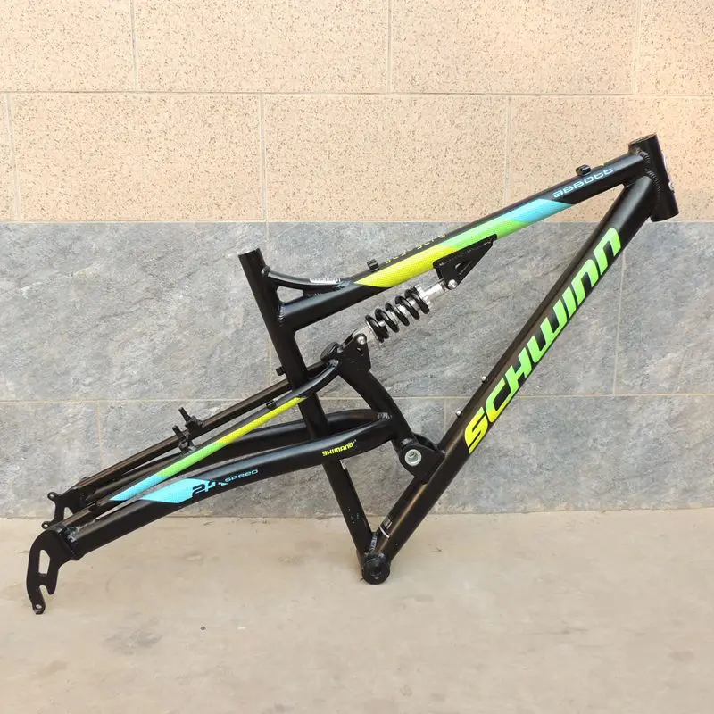 

New arrival 26 mtb frame down hill full suspension bicycle frameset with rear suspension installed compatible V brake disc brake
