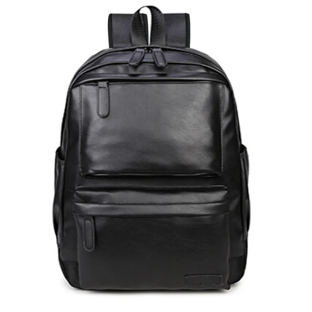 Унисекс деловой Повседневный дорожный рюкзак черный из искусственной кожи мужские модные сумки на плечо подростковый рюкзак мужской повседневный