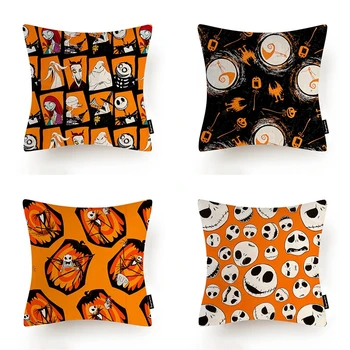 

Happy Halloween Pillow Cases Linen Sofa Cushion Cover Home Decor