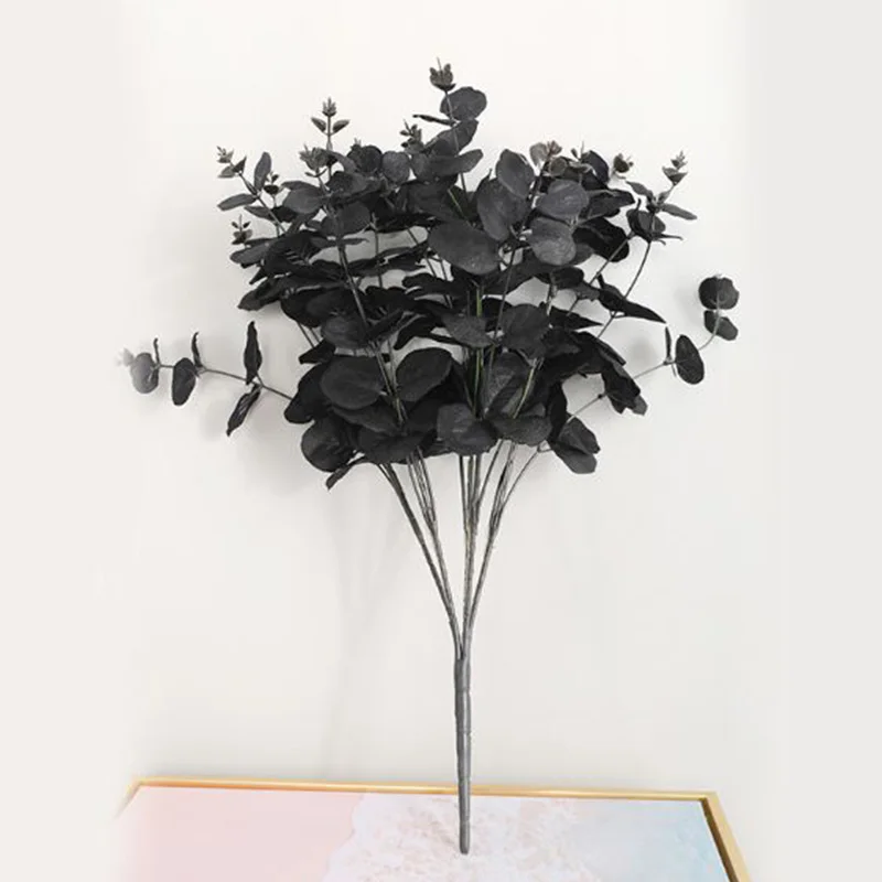 

Decorative Artificial Silk Flower Black Eucalyptus Plant Simulation Ornament