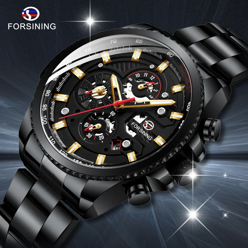 FORSINING orologio meccanico da uomo multifunzione in acciaio inossidabile  impermeabile calendario completo orologi automatici militari Montre  Relogio|Mechanical Watches| - AliExpress