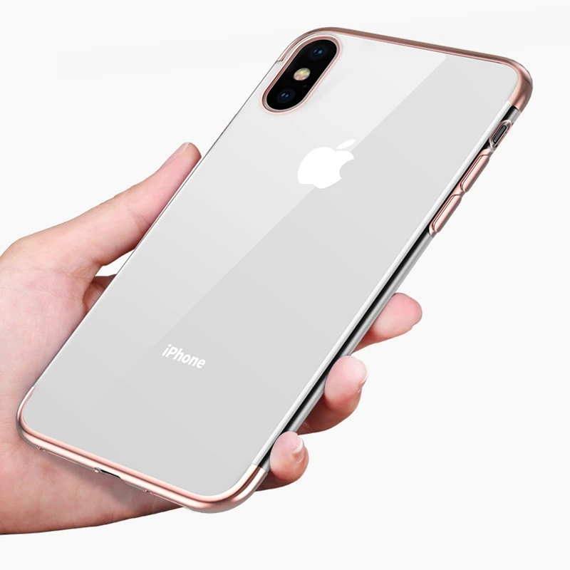 Soft Ultra-thin Transparent Case For iPhone 6 6S Plus 7 8 X XS Max XR Silicone Plating Cover 11 Pro Cases |