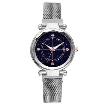 

Silver Wristband Watch Fashion Ladies Watches Starry Design Galaxy Women Quartz Clock Top Brand Hour Super Great Gift Hours 2019