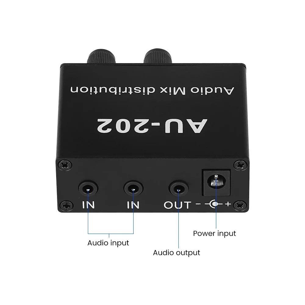 AIYIMA Stereo Mixer Audio Distributor for Headphone External Power AMP Volume independent control DC5 19V 2 inputs 2 outputs