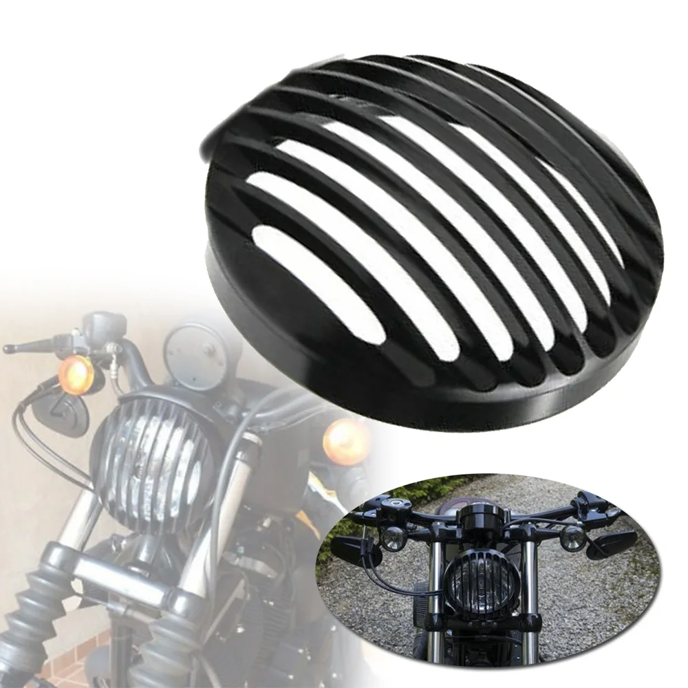 1 шт. черная металлическая фара мотоцикла Гриль Крышка для Harley Sportster XL 883 1200X48 высокое качество фар Гриль Крышка отделка