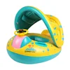 Baby Sunshade Swimming Ring Inflatable Pool Sheltered Pool Toy With Steering Wheel Safety Seat Baby Water Sports For Beach Sea 1