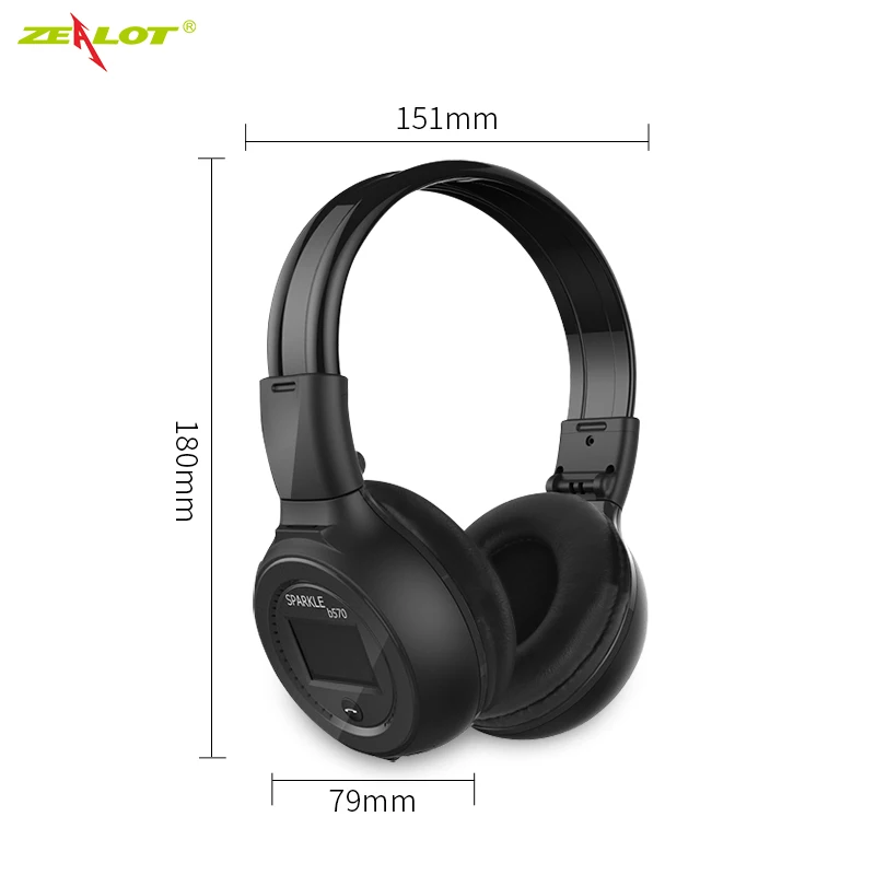 Беспроводная гарнитура ZEALOT B570 наушники Bluetooth 5 0 + EDR Спортивная стерео с ЖК экраном