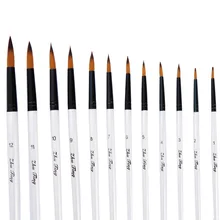 12pcs Nylon Hair Wooden Handle Watercolor Paint Brush Pen Set For Learning Diy Oil Acrylic Painting Art Paint Brushes Supplies