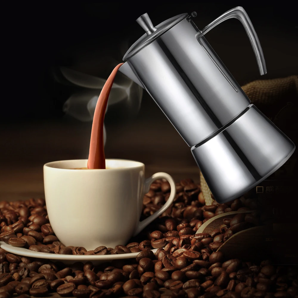 

Stainless Steel Stove Mocha Coffee Maker Pot Stovetop Coffee Maker Mocha Espresso Percolator Pot Coffee Maker Kitchen Tools