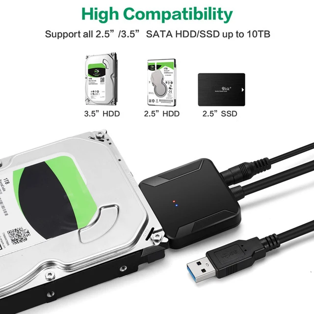 USB 3.0 To Sata Cable Computer Accessories Adapter Convert Cable Support 2.5/3.5 Inch External SSD HDD Adapter Hard Drive Laptop 1