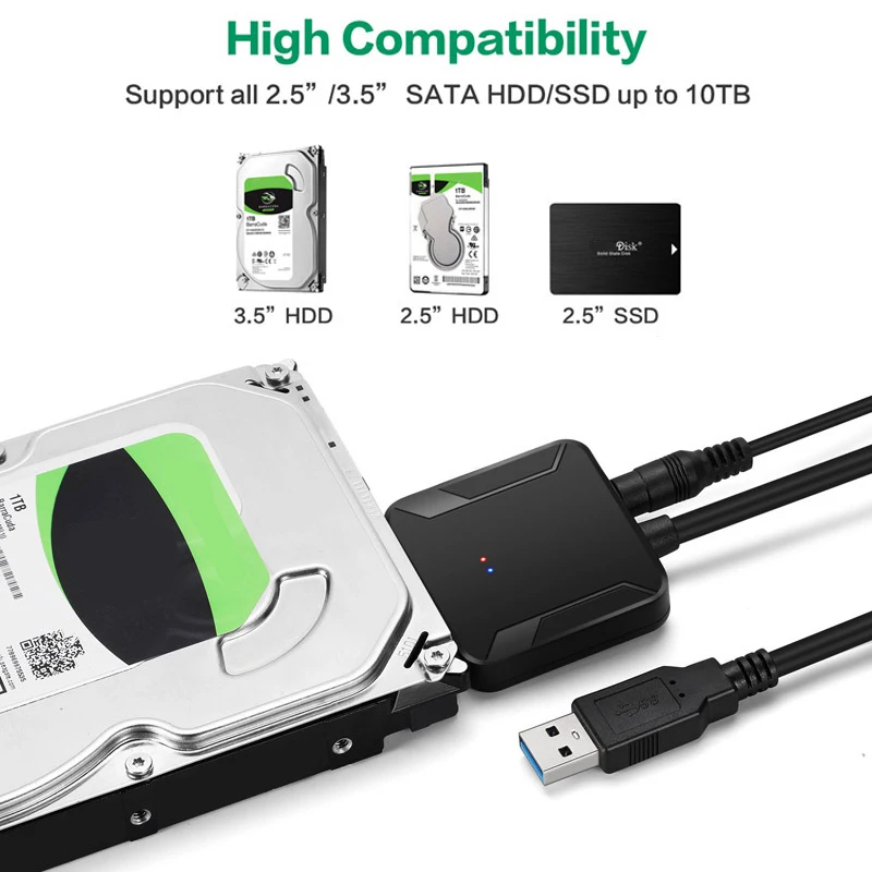 Usb 3.0 para Sata Cabo Adaptador Acessórios de Computador Adaptador Converter Cabo Suporte 2.5 3.5 Ssd Externo Hdd Disco Rígido Laptop