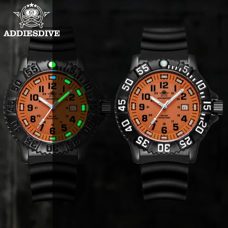 Addies New Quartz Watch Men's Luminous Watch 316L Stainless Steel 50m Waterproof  Watches for Men Outdoor Equipment