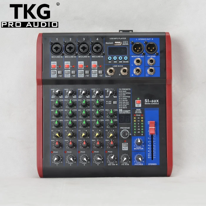 TKG 99 dsp эффект, включающим в себя гарнитуру блютус и флеш-накопитель USB платье для выступления на сцене звуковой динамик 6 канальный микшер микшерный пульт профессиональный звуковой микшер